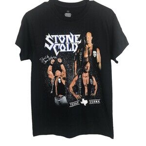 WWE WWF Stone Cold Steve Austin #1 Texas Venom T Shirt Mens Size Small Black